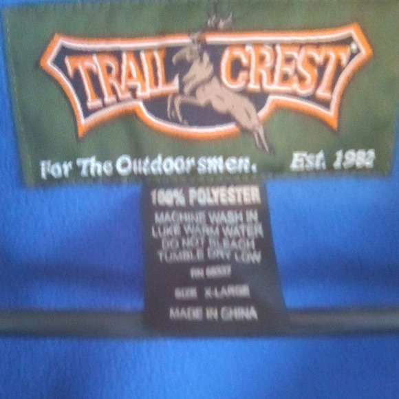 Trail Crest Jacket Mens XLarge Blue Camo Outdoors Full Zip Pockets - Picture 2 of 9